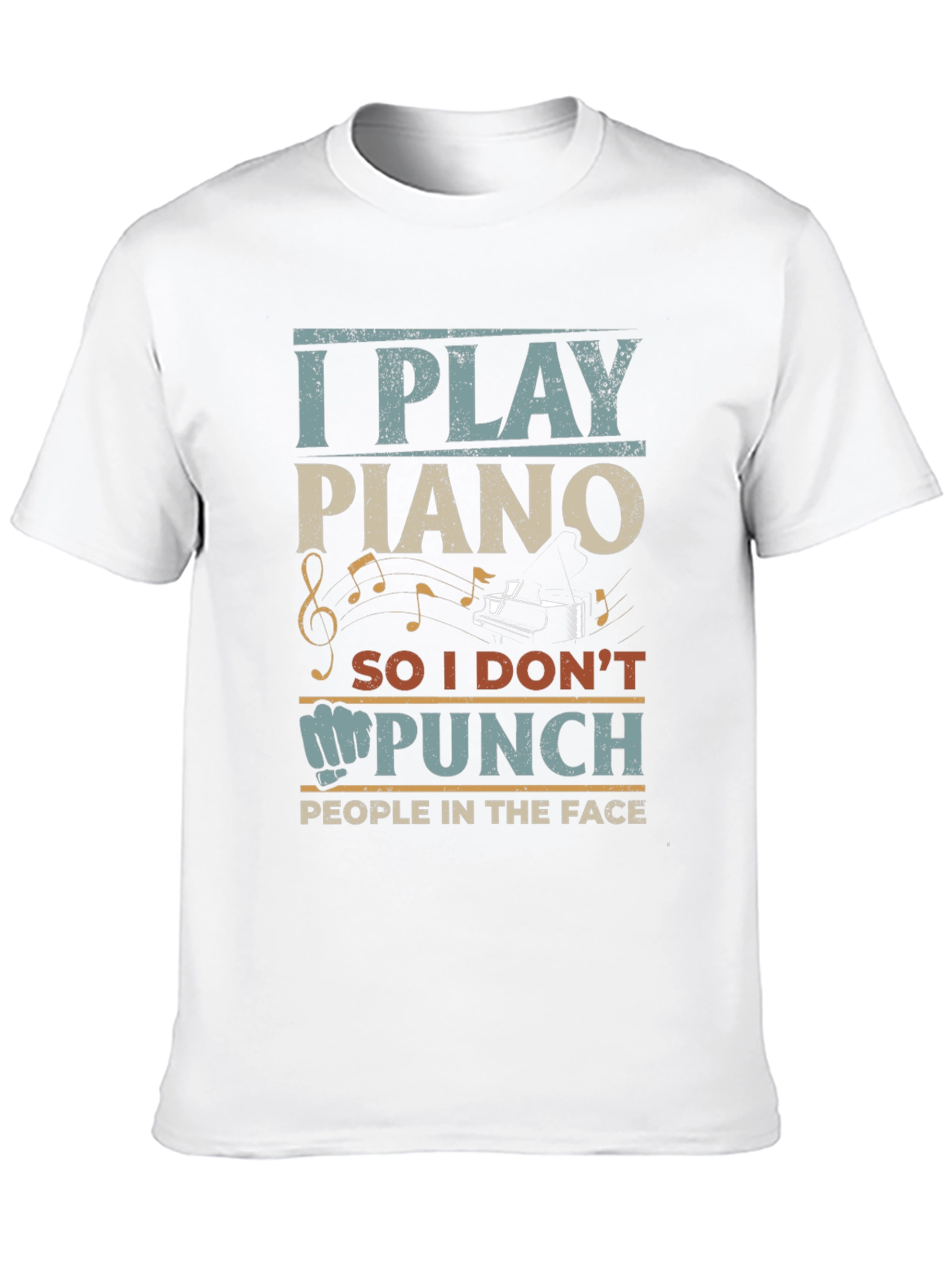 I Play Piano Graphic T-Shirt - Funny Musician Tee