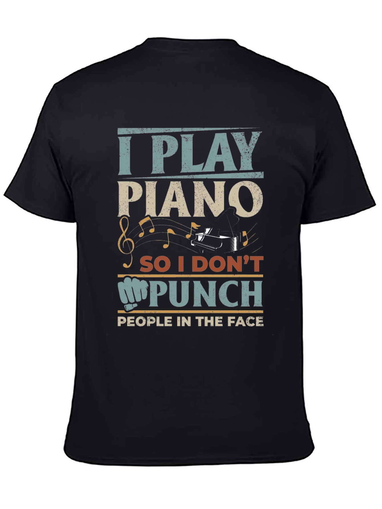 I Play Piano Graphic T-Shirt - Funny Musician Tee