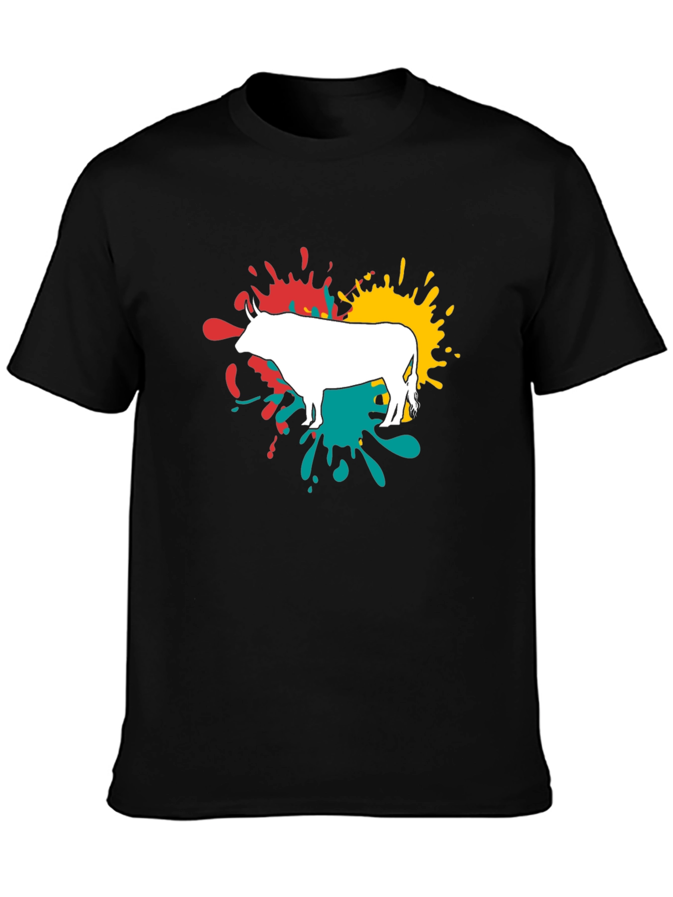 Abstract Bull Graphic Tee - Modern Casual Style