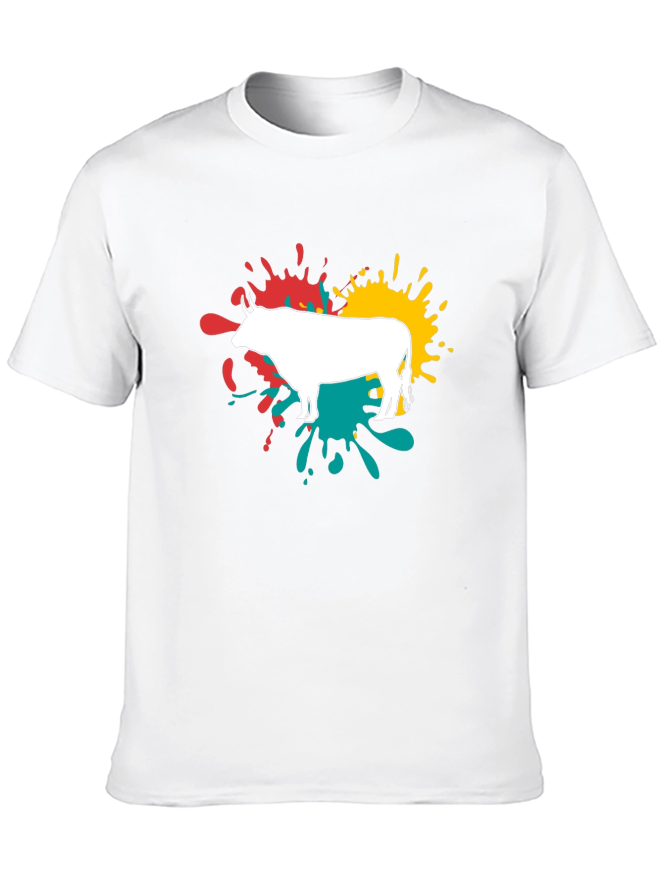 Abstract Bull Graphic Tee - Modern Casual Style