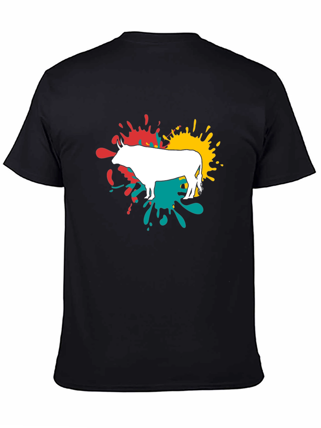 Abstract Bull Graphic Tee - Modern Casual Style