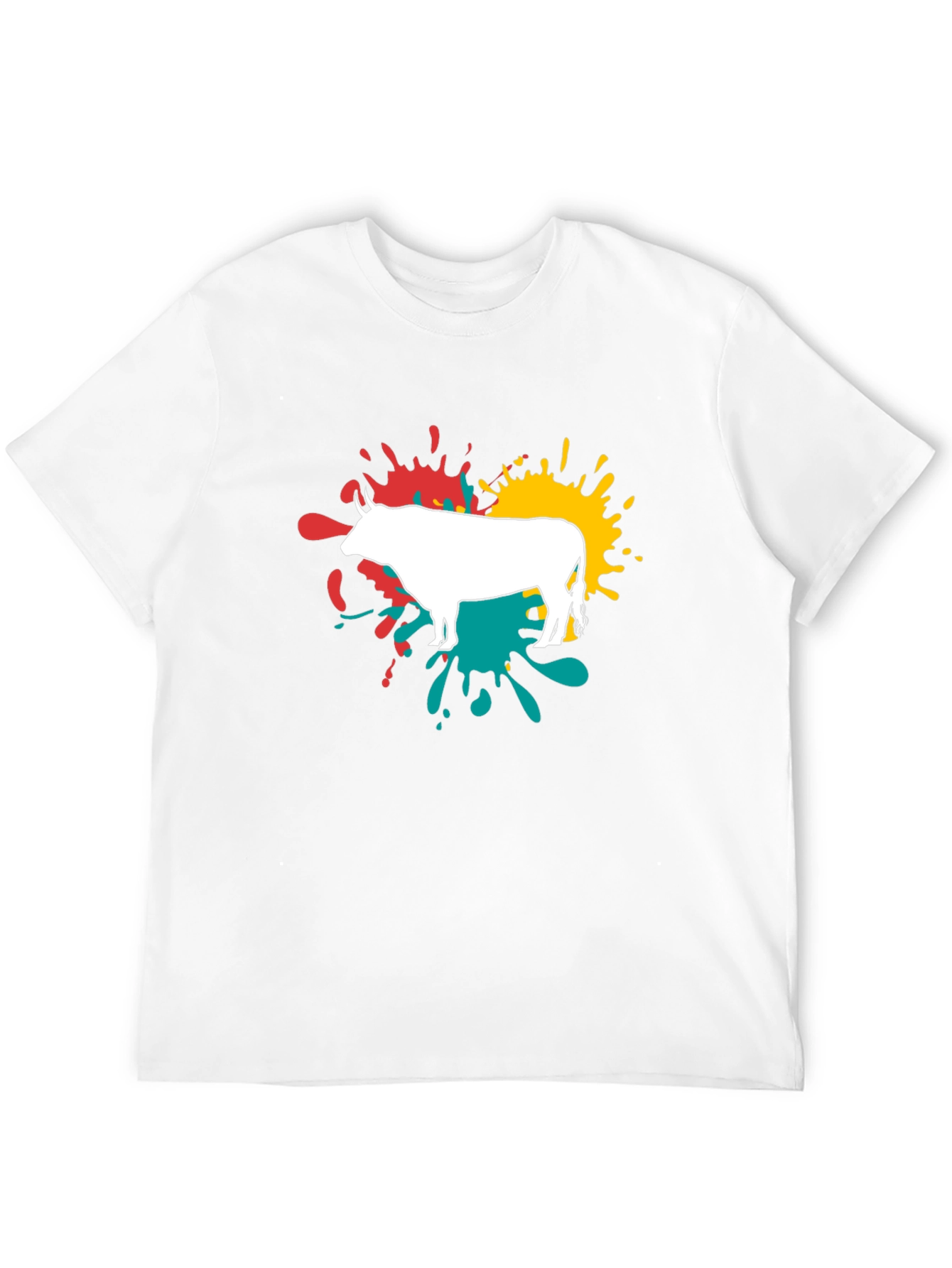 Abstract Bull Graphic Tee - Modern Casual Style
