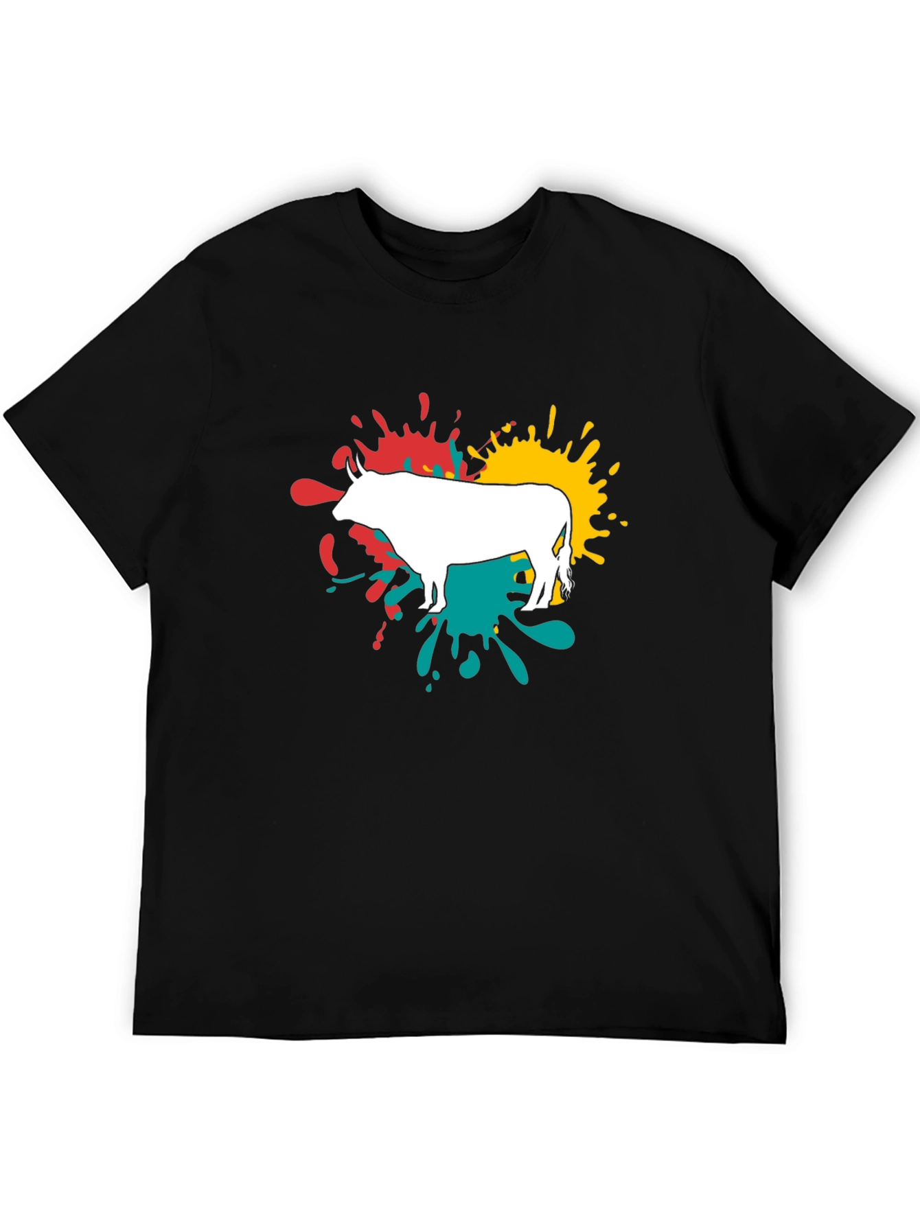 Abstract Bull Graphic Tee - Modern Casual Style