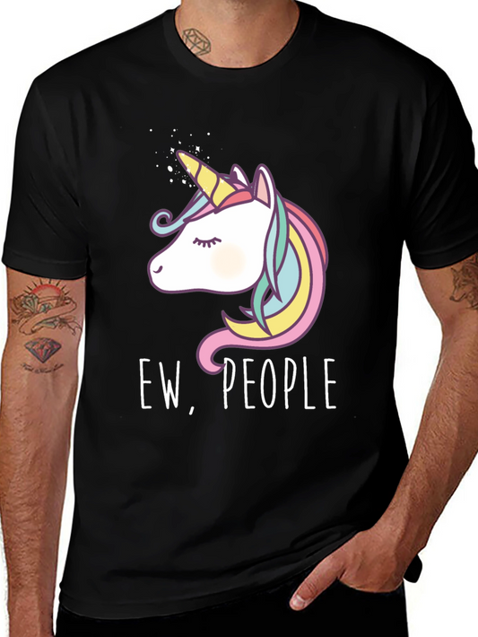 Ew People Unicorn Graphic Tee - Black Cotton T-Shirt