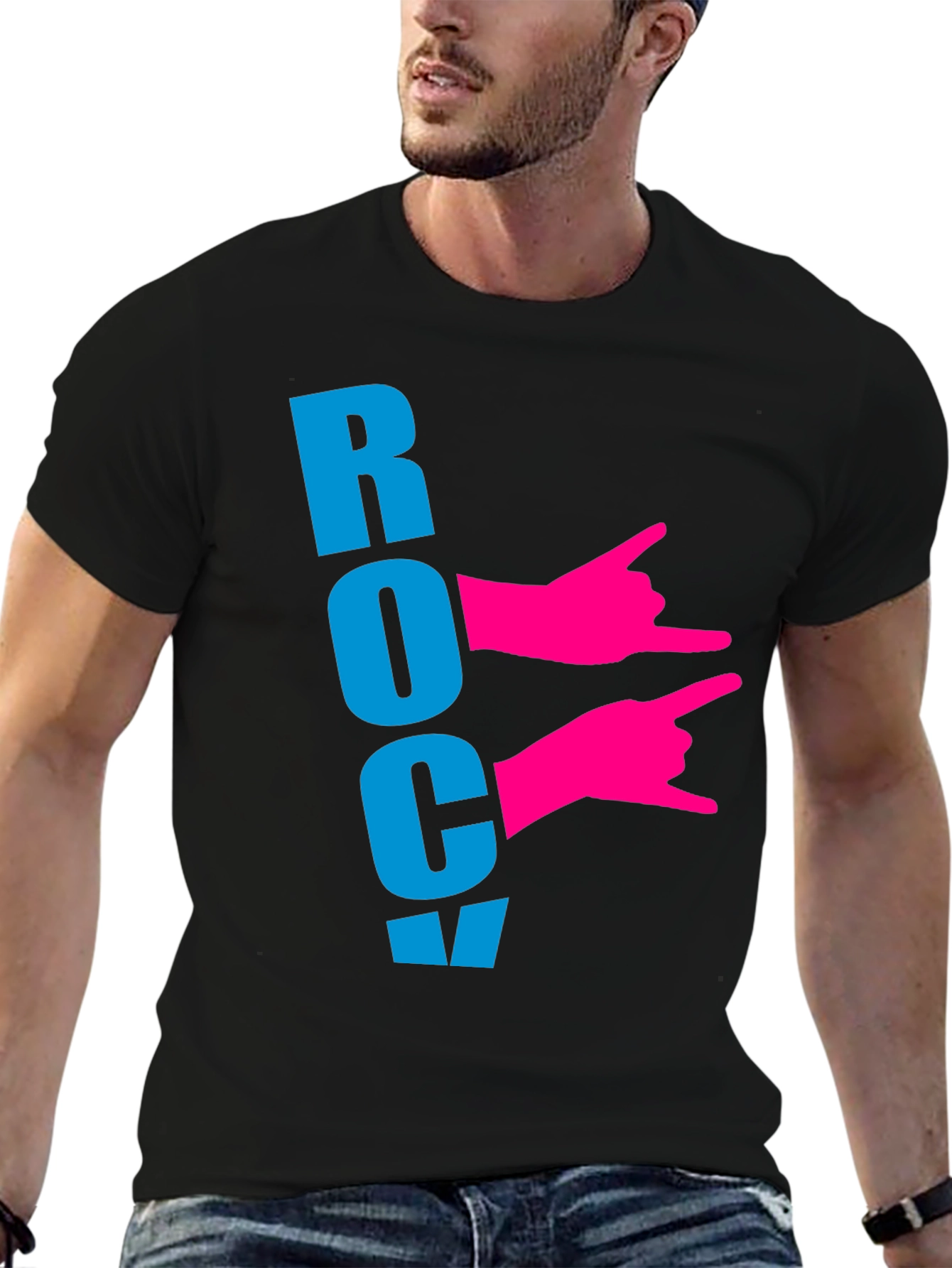 Rock On! Black Graphic T-Shirt