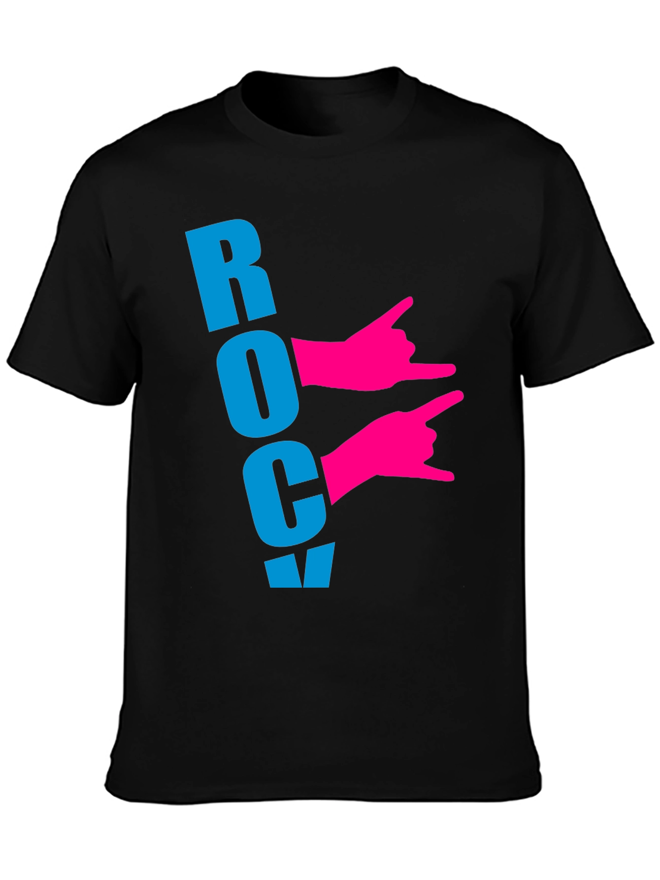 Rock On! Black Graphic T-Shirt