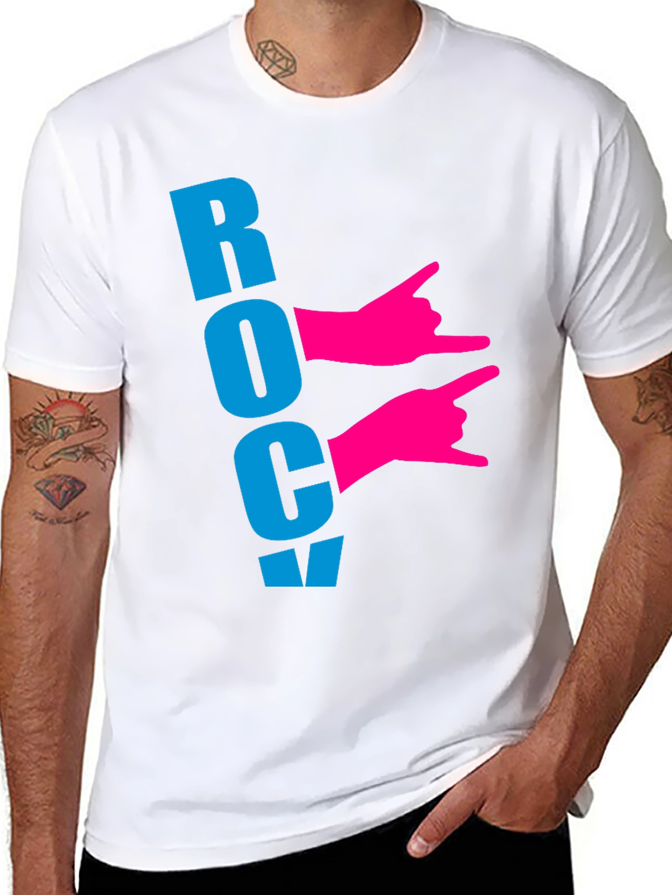 Rock On! Black Graphic T-Shirt