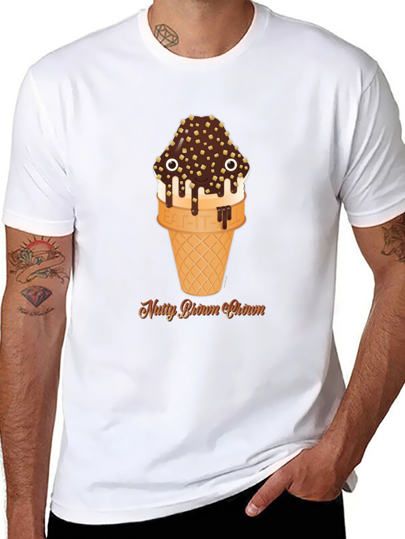 Nutty Brown Crown Ice Cream Graphic Tee