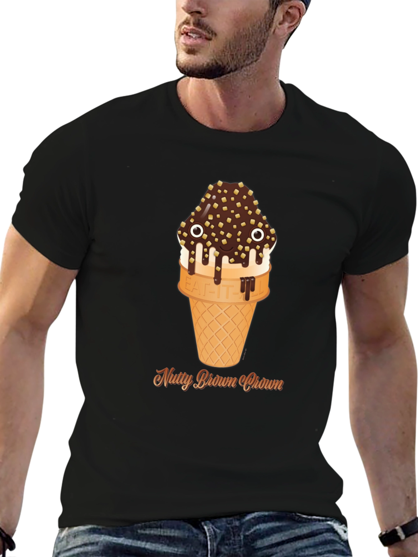Nutty Brown Crown Ice Cream Graphic Tee