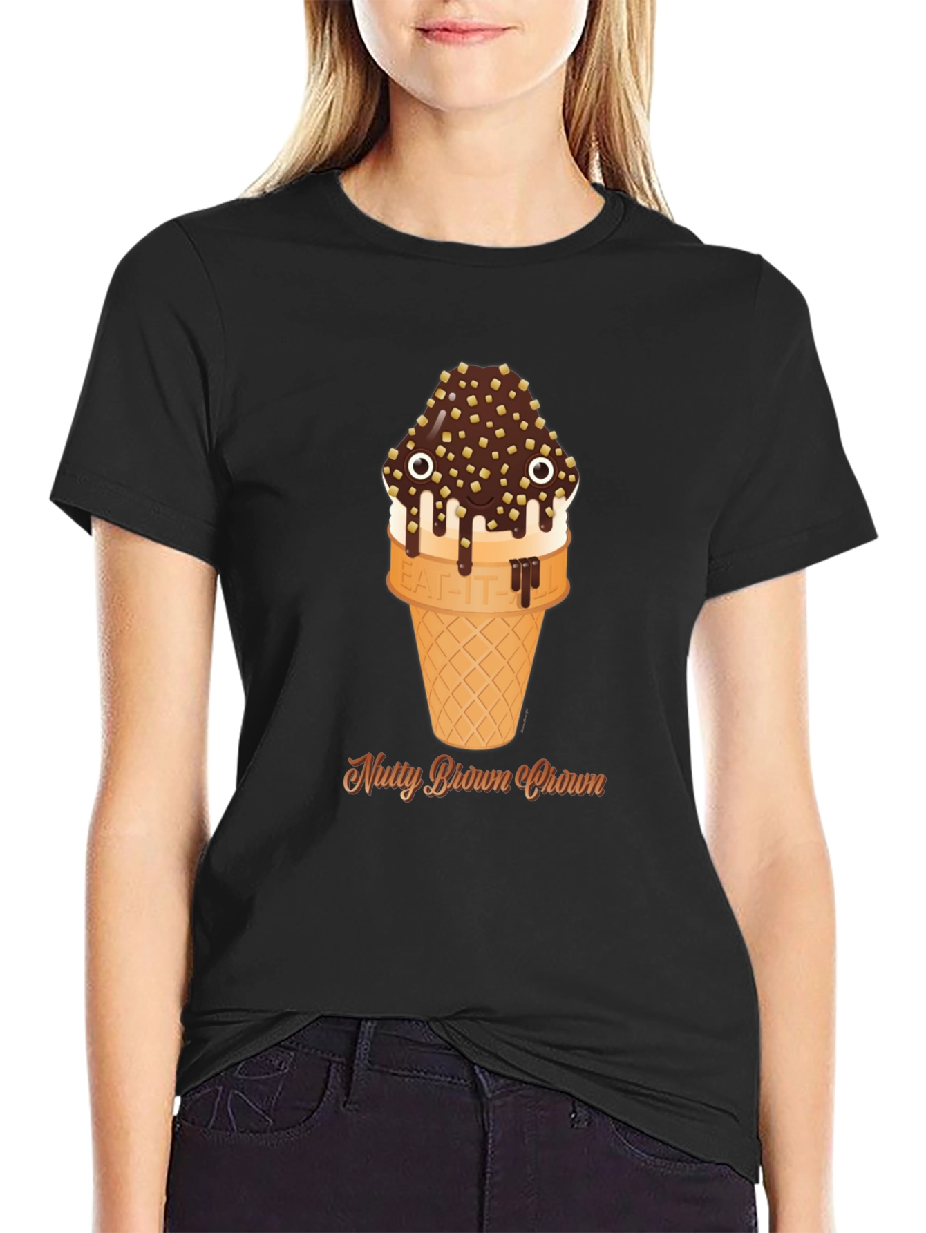 Nutty Brown Crown Ice Cream Graphic Tee