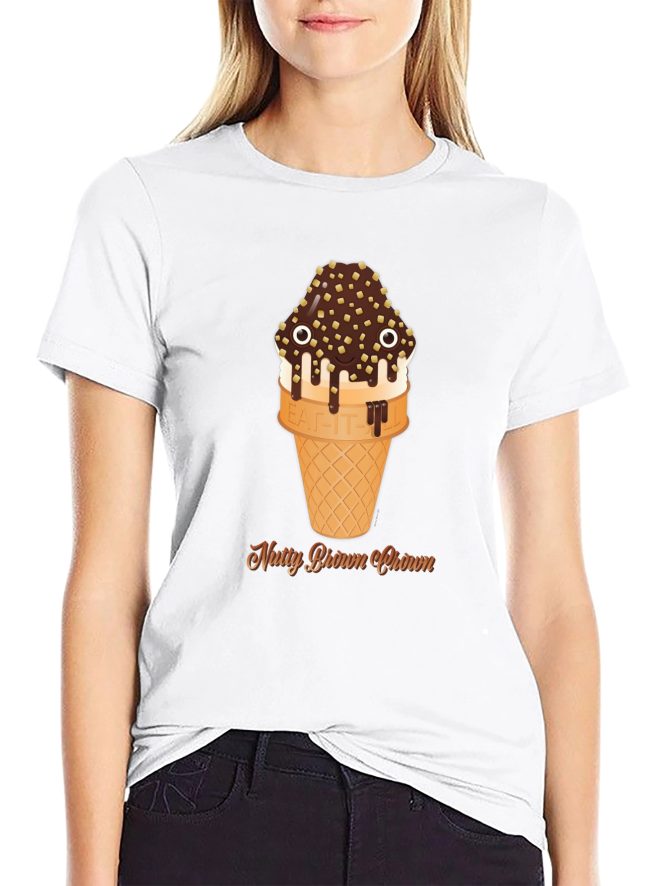 Nutty Brown Crown Ice Cream Graphic Tee
