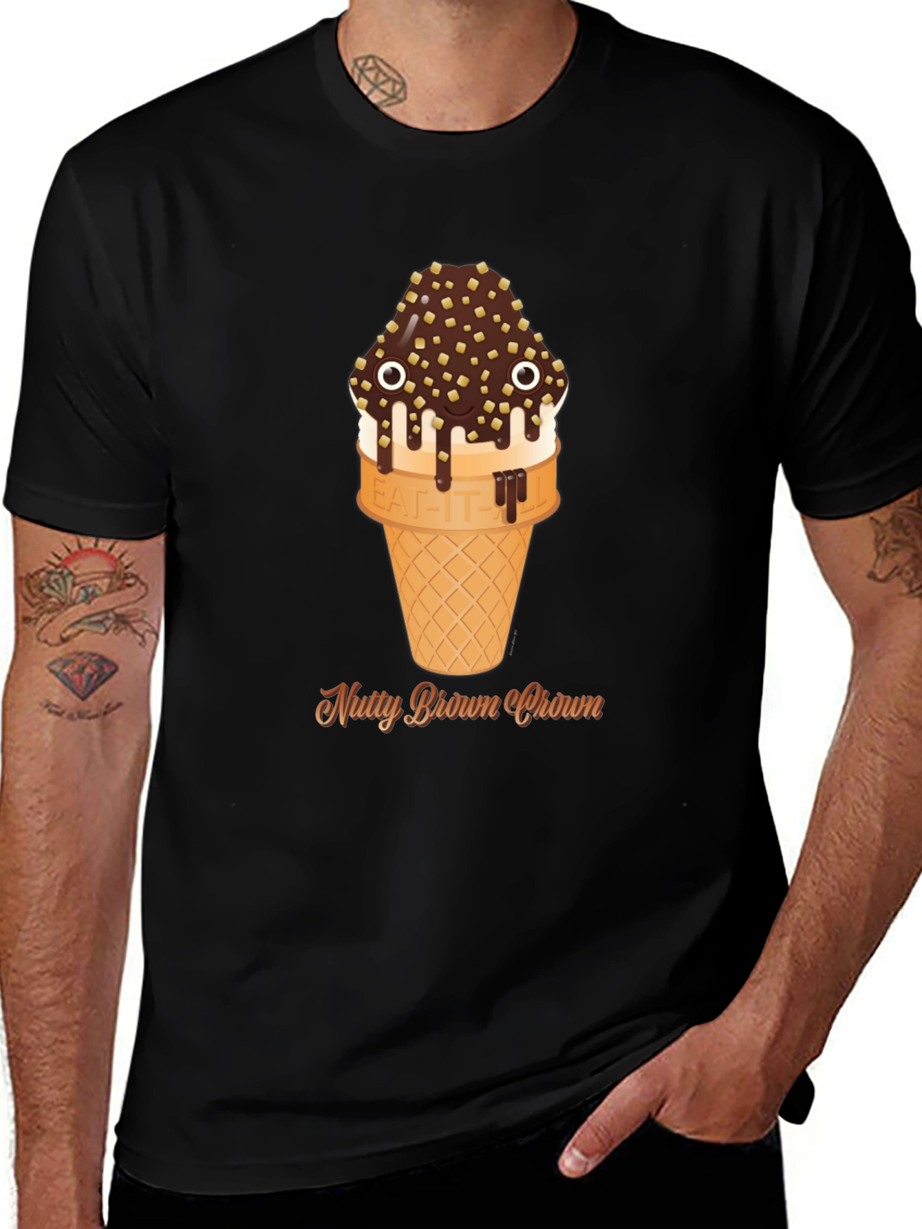 Nutty Brown Crown Ice Cream Graphic Tee