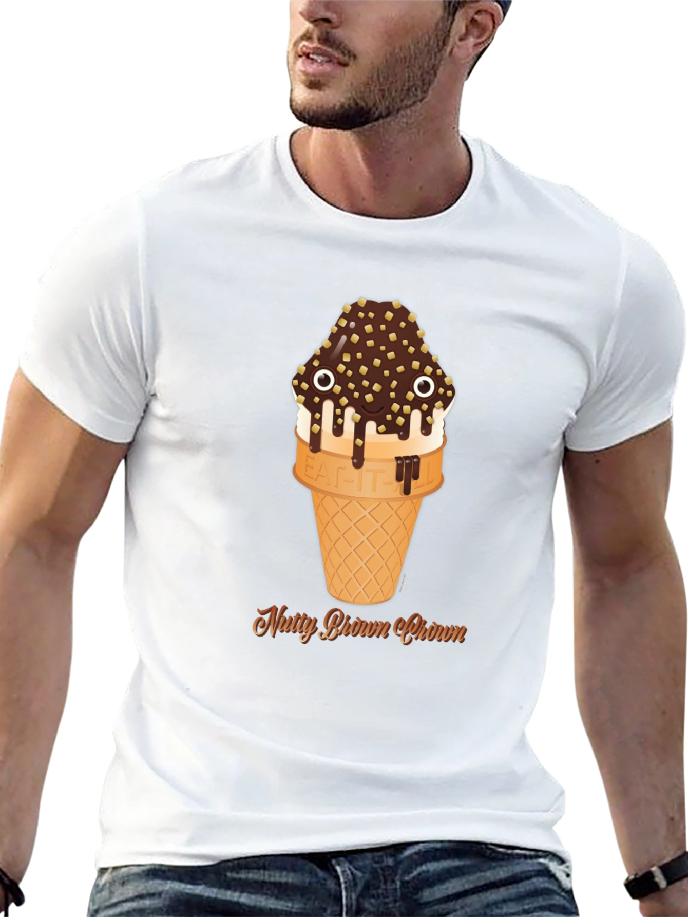 Nutty Brown Crown Ice Cream Graphic Tee