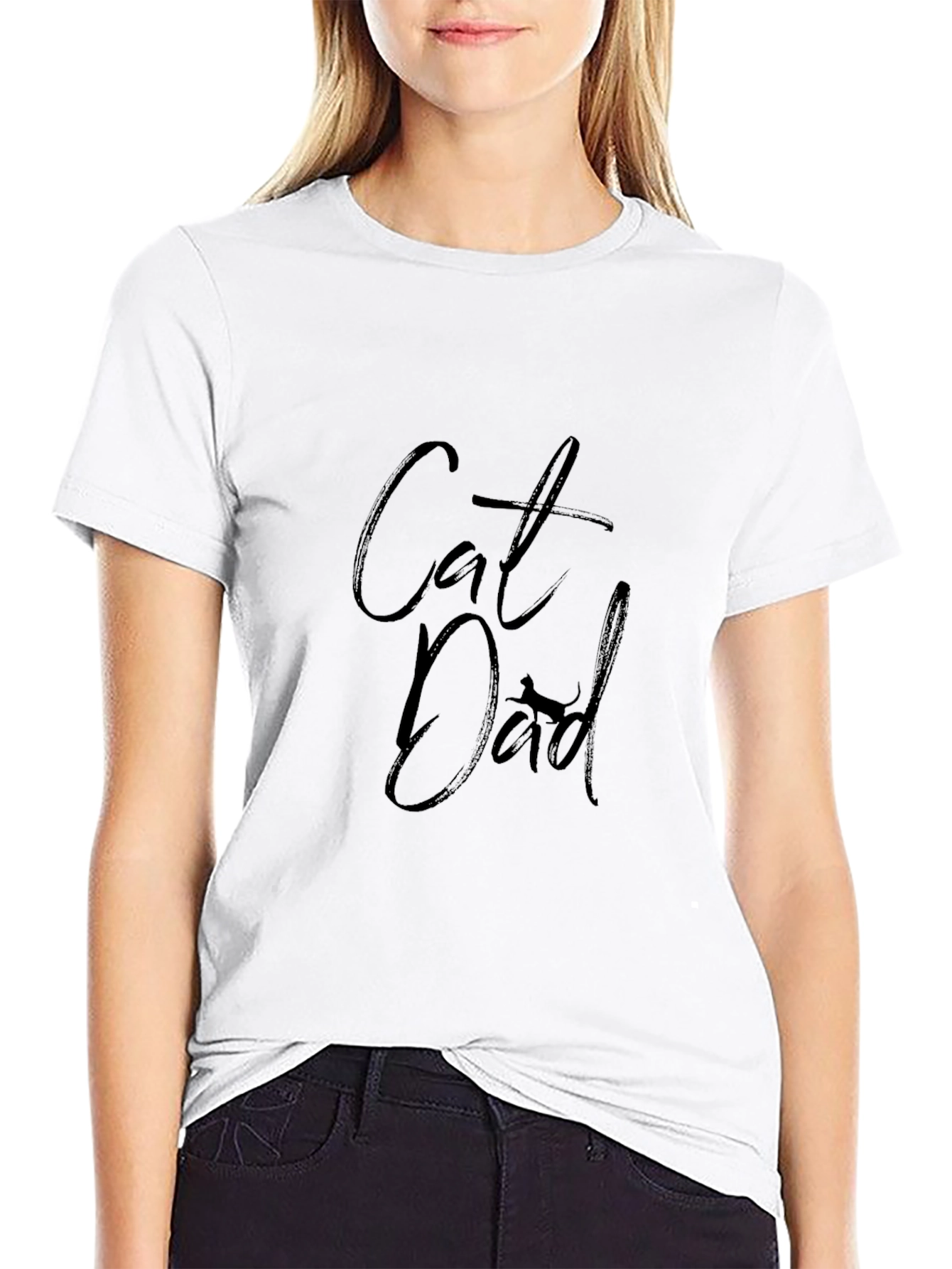 Cat Dad T-Shirt - Black Graphic Tee