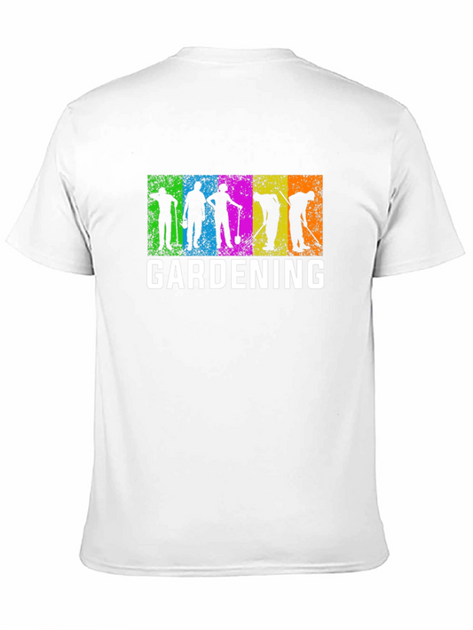 Gardening T-Shirt - Colorful Gardener Silhouettes