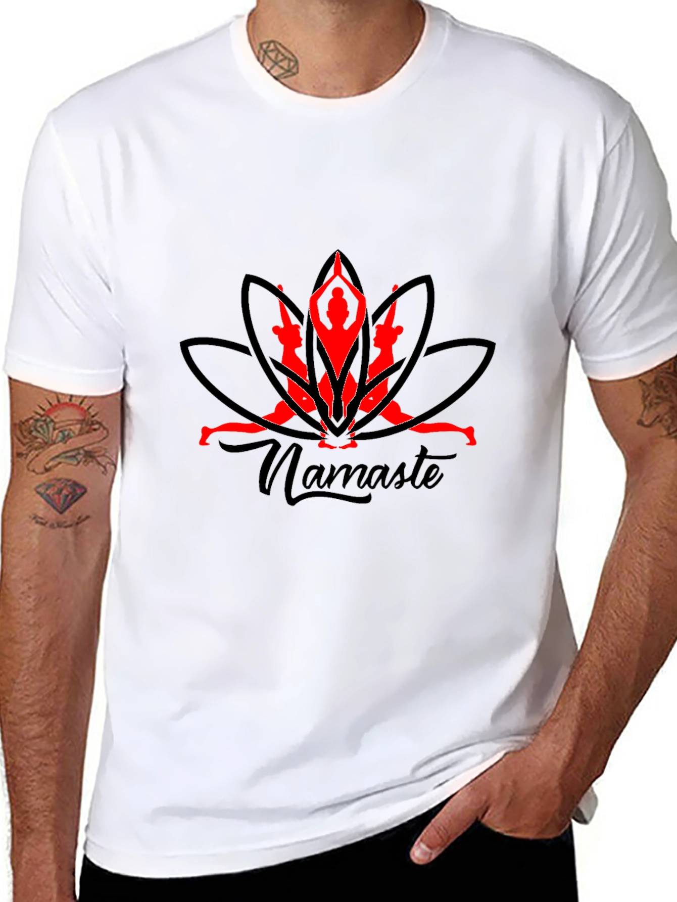 Yoga Namaste Graphic Black T-Shirt