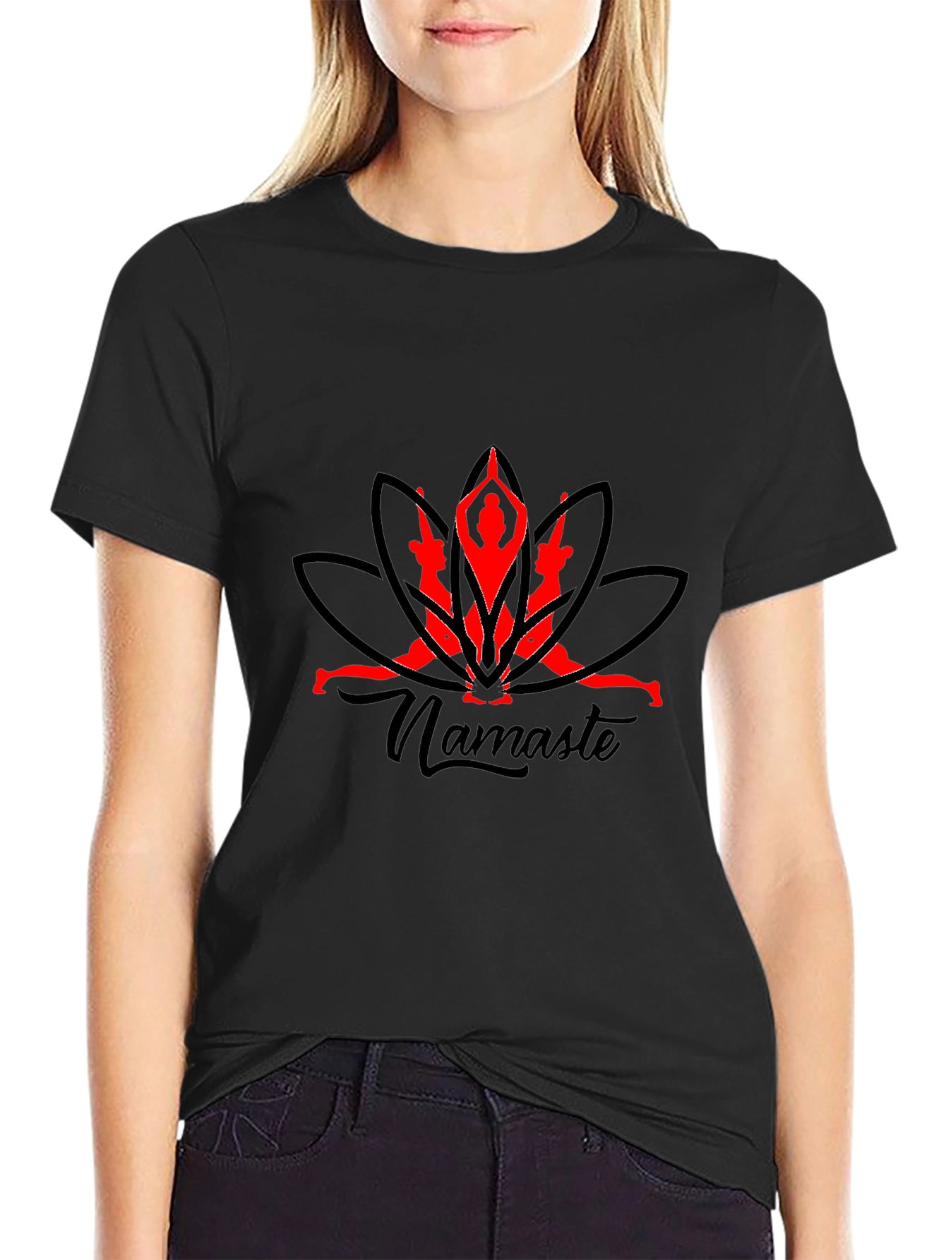 Yoga Namaste Graphic Black T-Shirt