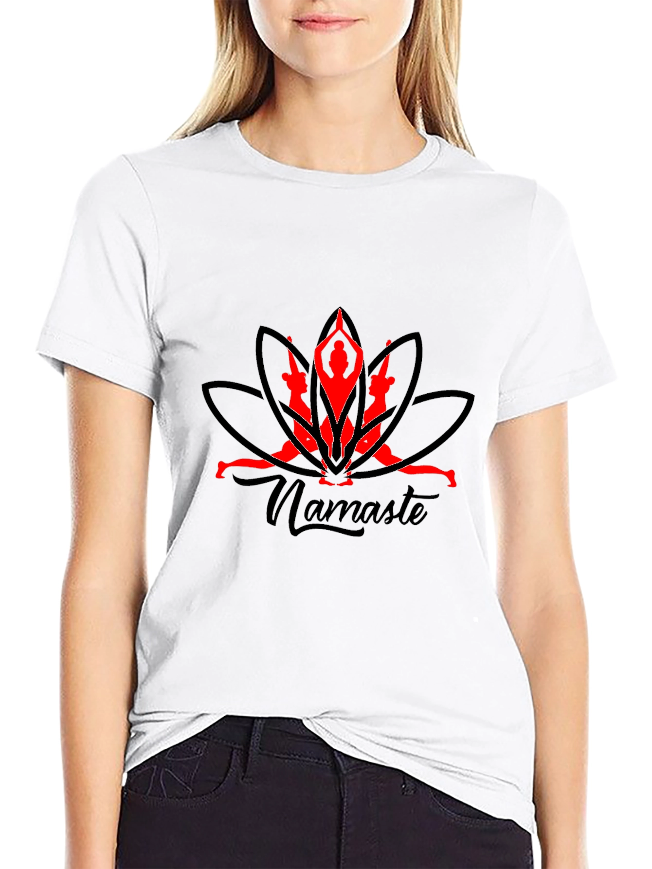 Yoga Namaste Graphic Black T-Shirt