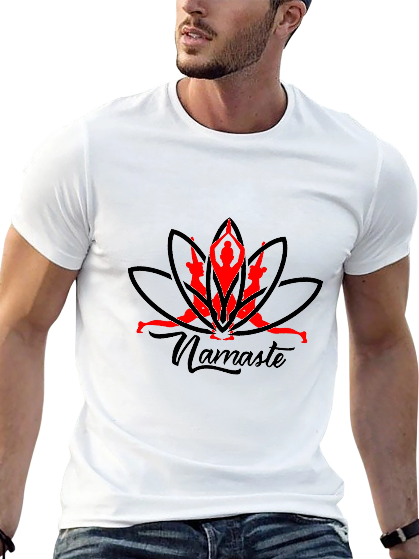 Yoga Namaste Graphic Black T-Shirt