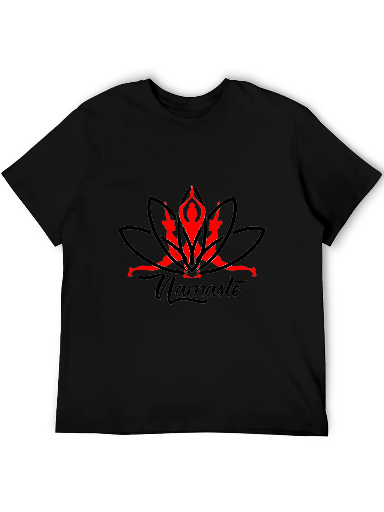 Yoga Namaste Graphic Black T-Shirt