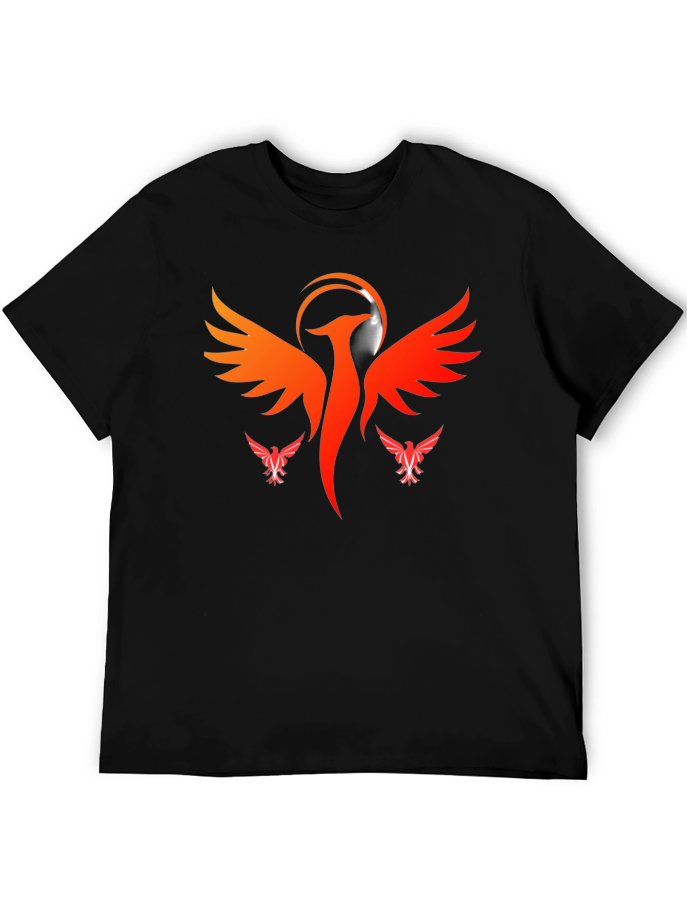 Fiery Phoenix Graphic T-Shirt - Black