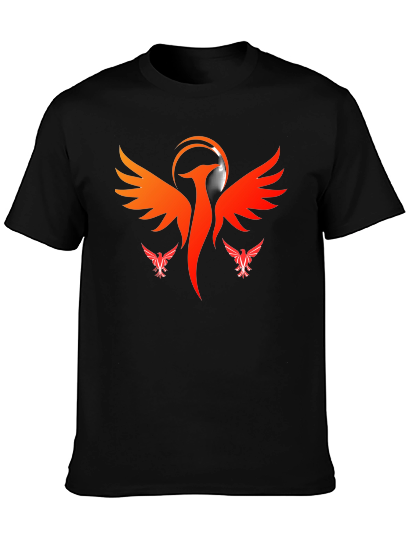 Fiery Phoenix Graphic T-Shirt - Black