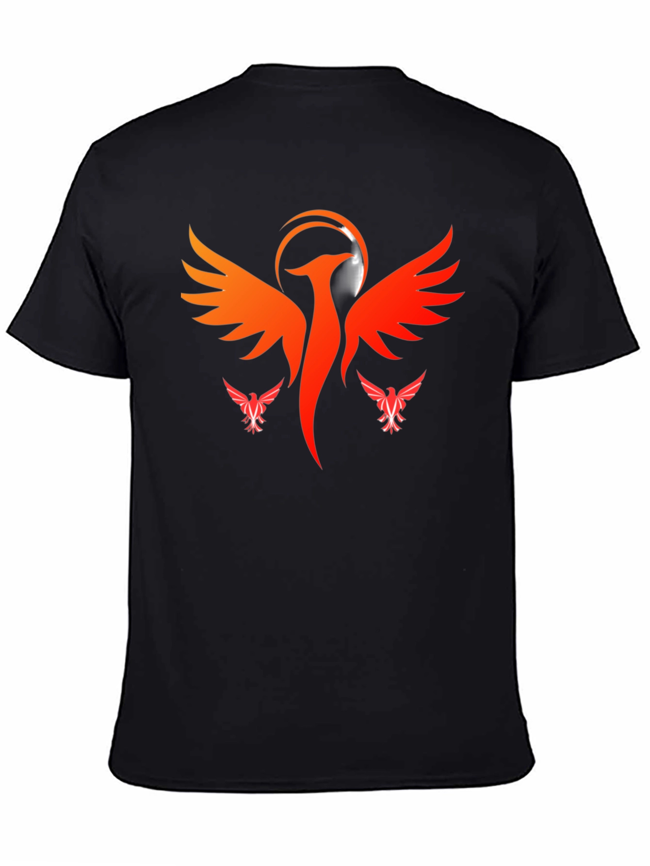 Fiery Phoenix Graphic T-Shirt - Black