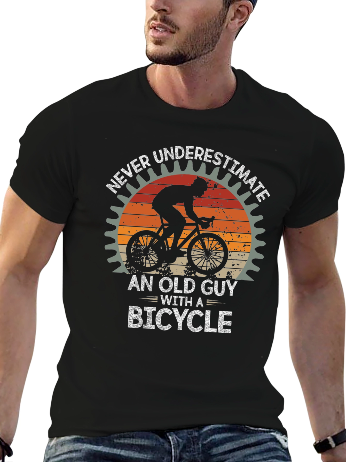 Never Underestimate an Old Guy with a Bicycle T-Shirt