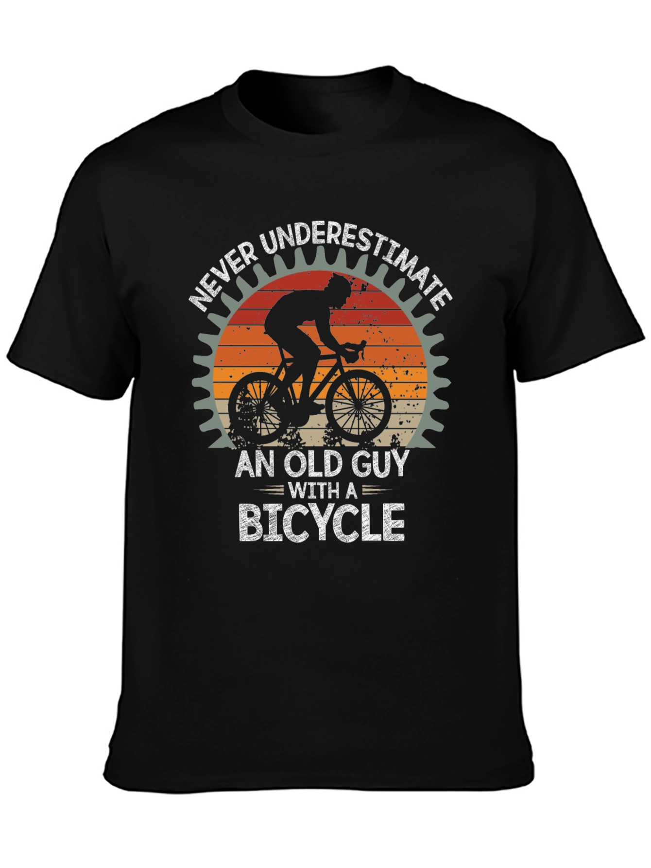 Never Underestimate an Old Guy with a Bicycle T-Shirt