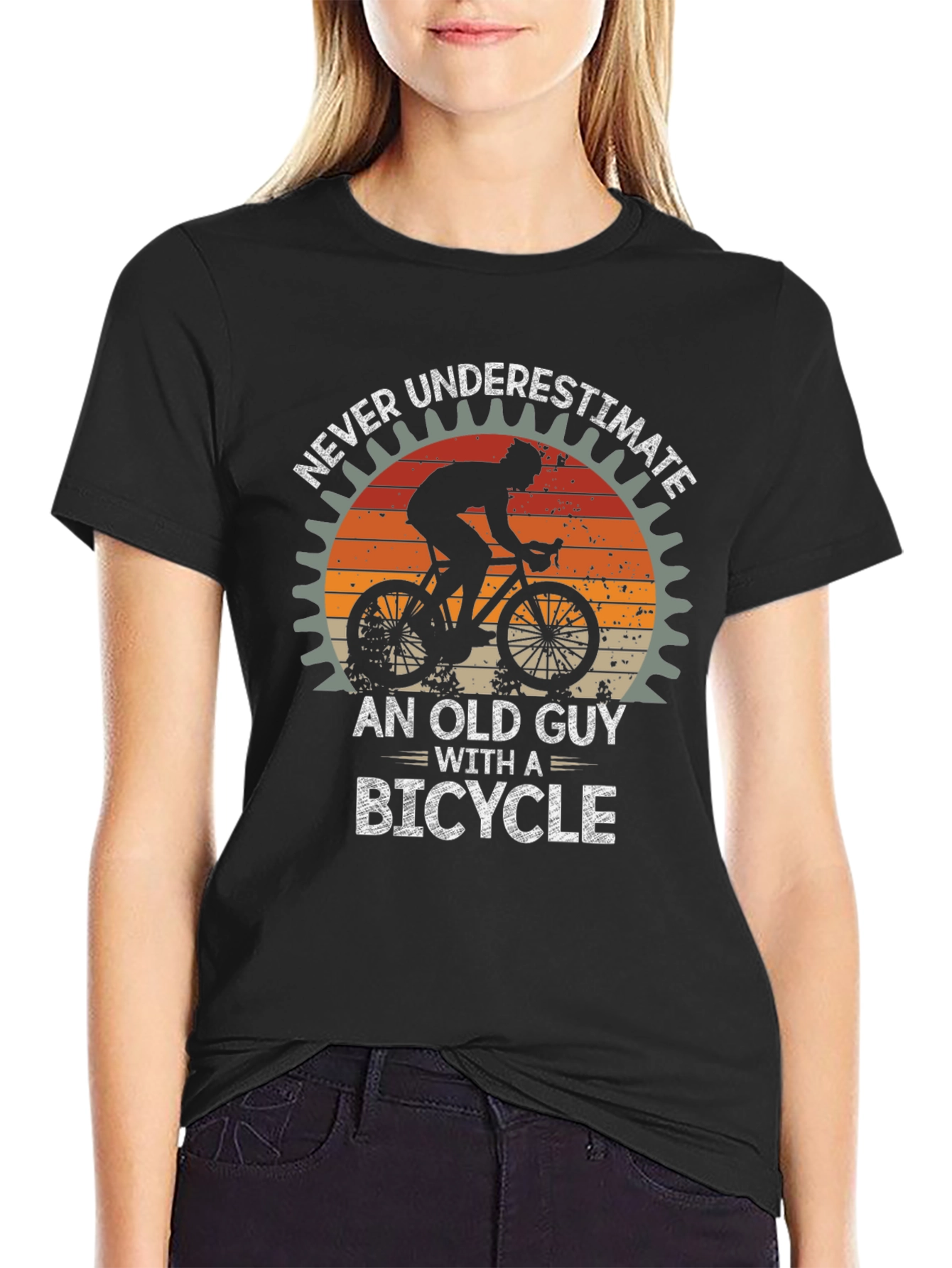 Never Underestimate an Old Guy with a Bicycle T-Shirt