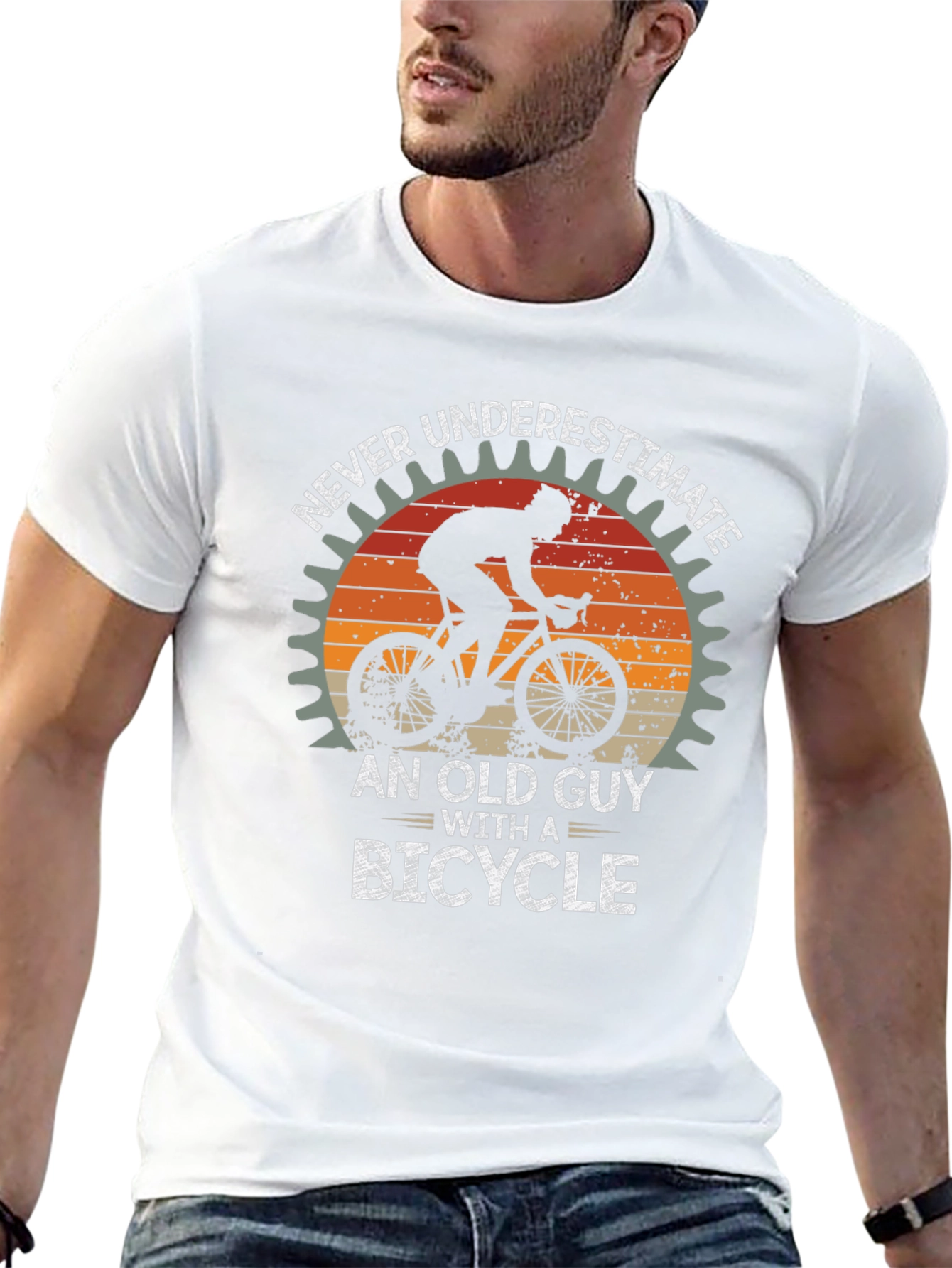 Never Underestimate an Old Guy with a Bicycle T-Shirt