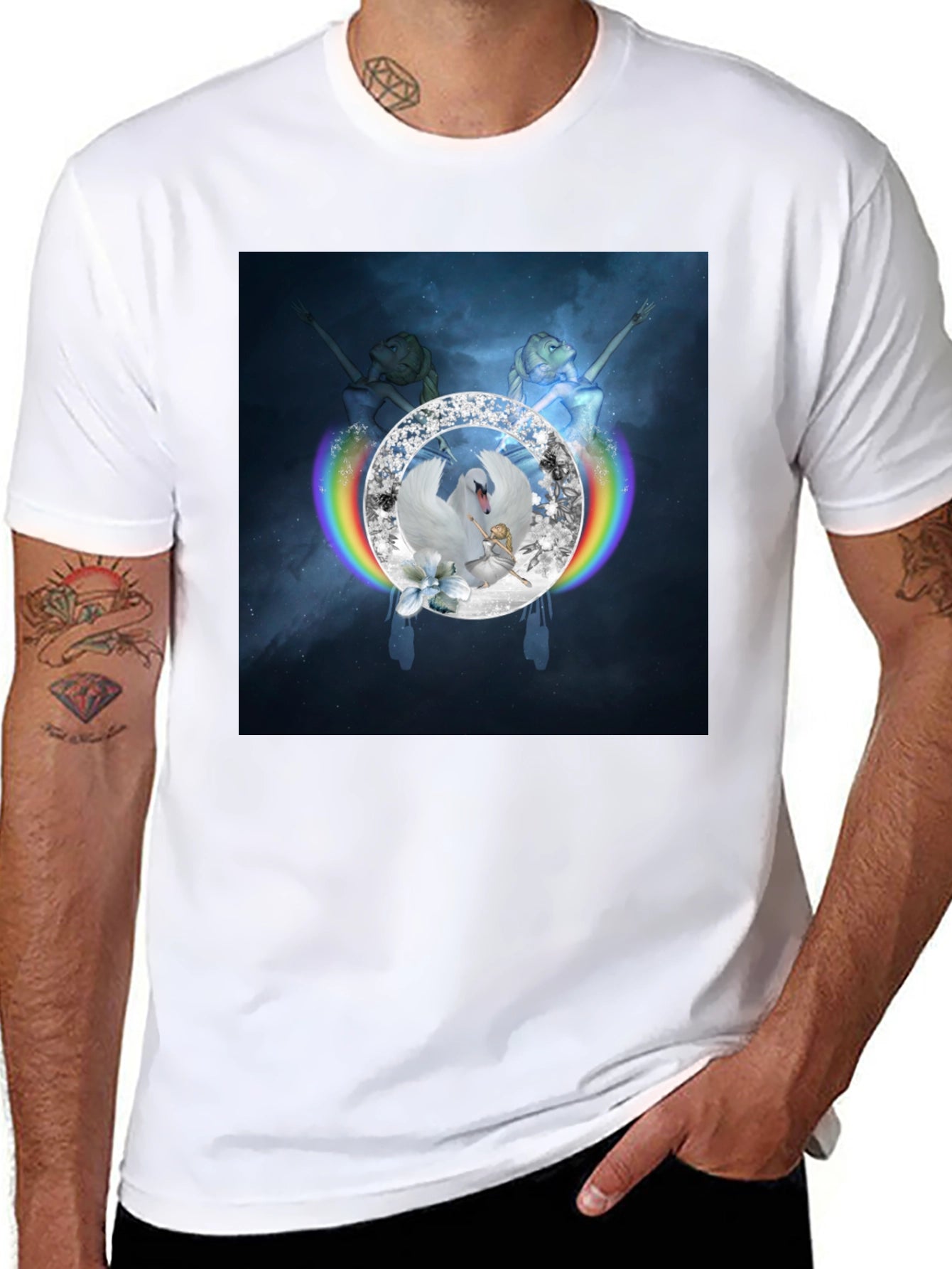 Swan Lake Rainbow Diamond T-Shirt