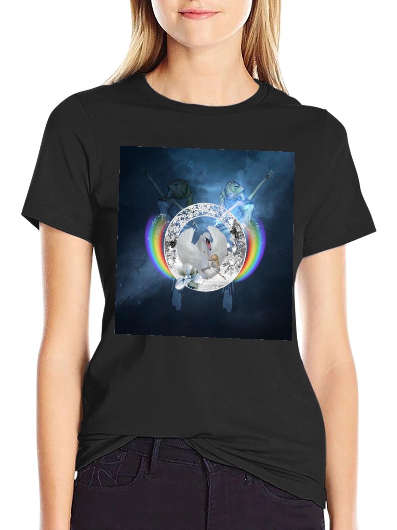 Swan Lake Rainbow Diamond T-Shirt