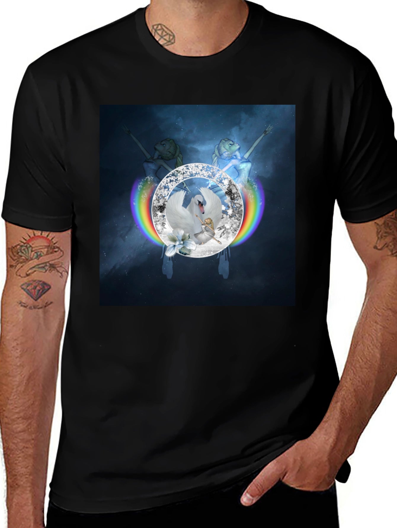 Swan Lake Rainbow Diamond T-Shirt