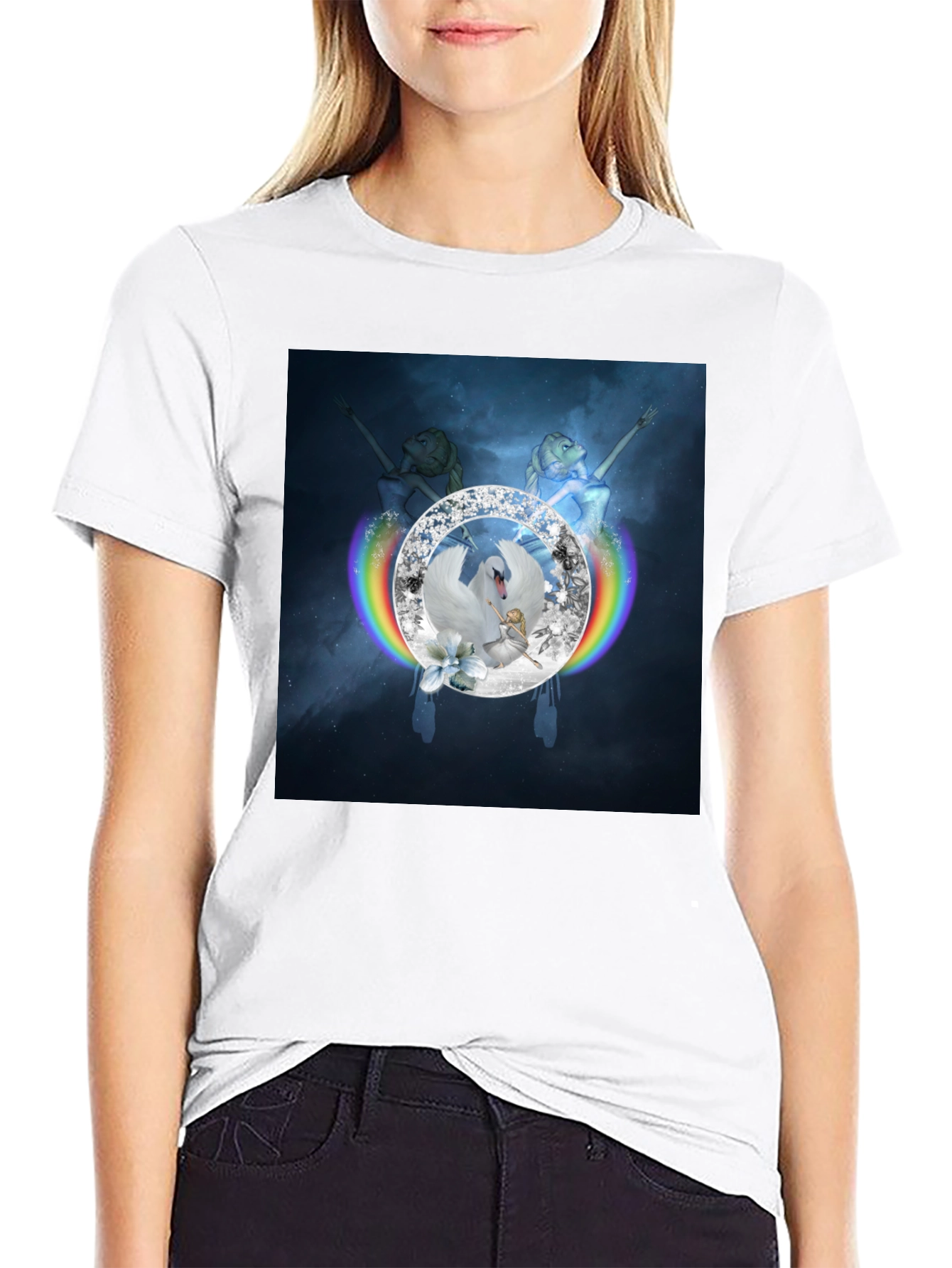 Swan Lake Rainbow Diamond T-Shirt