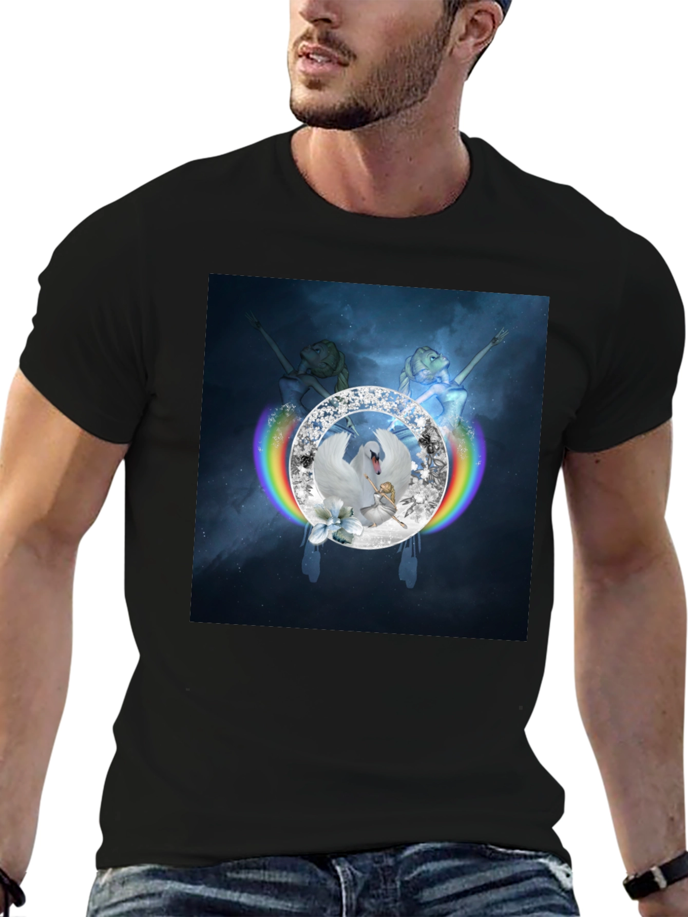 Swan Lake Rainbow Diamond T-Shirt