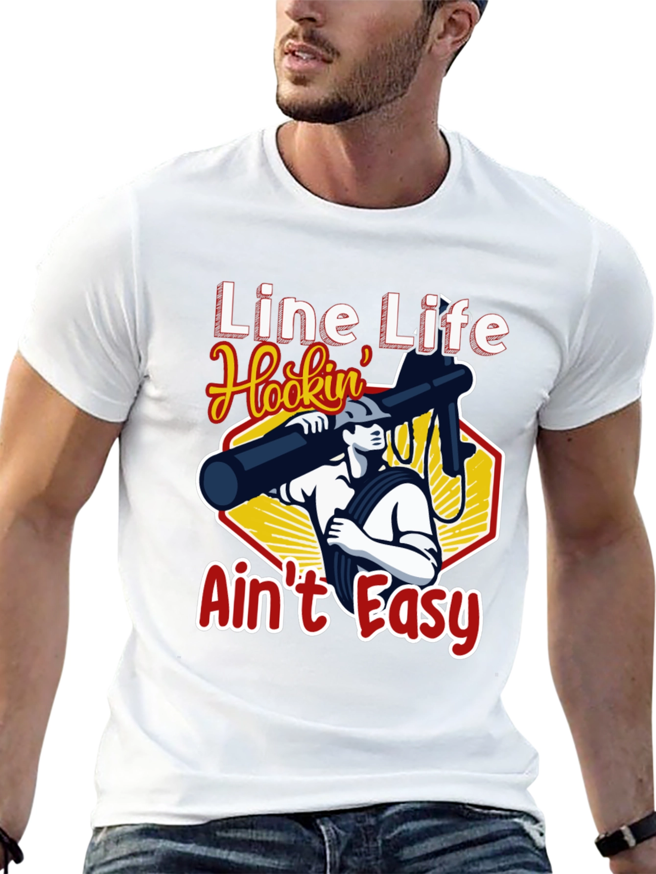 Line Life Hookin Aint Easy Black T-Shirt