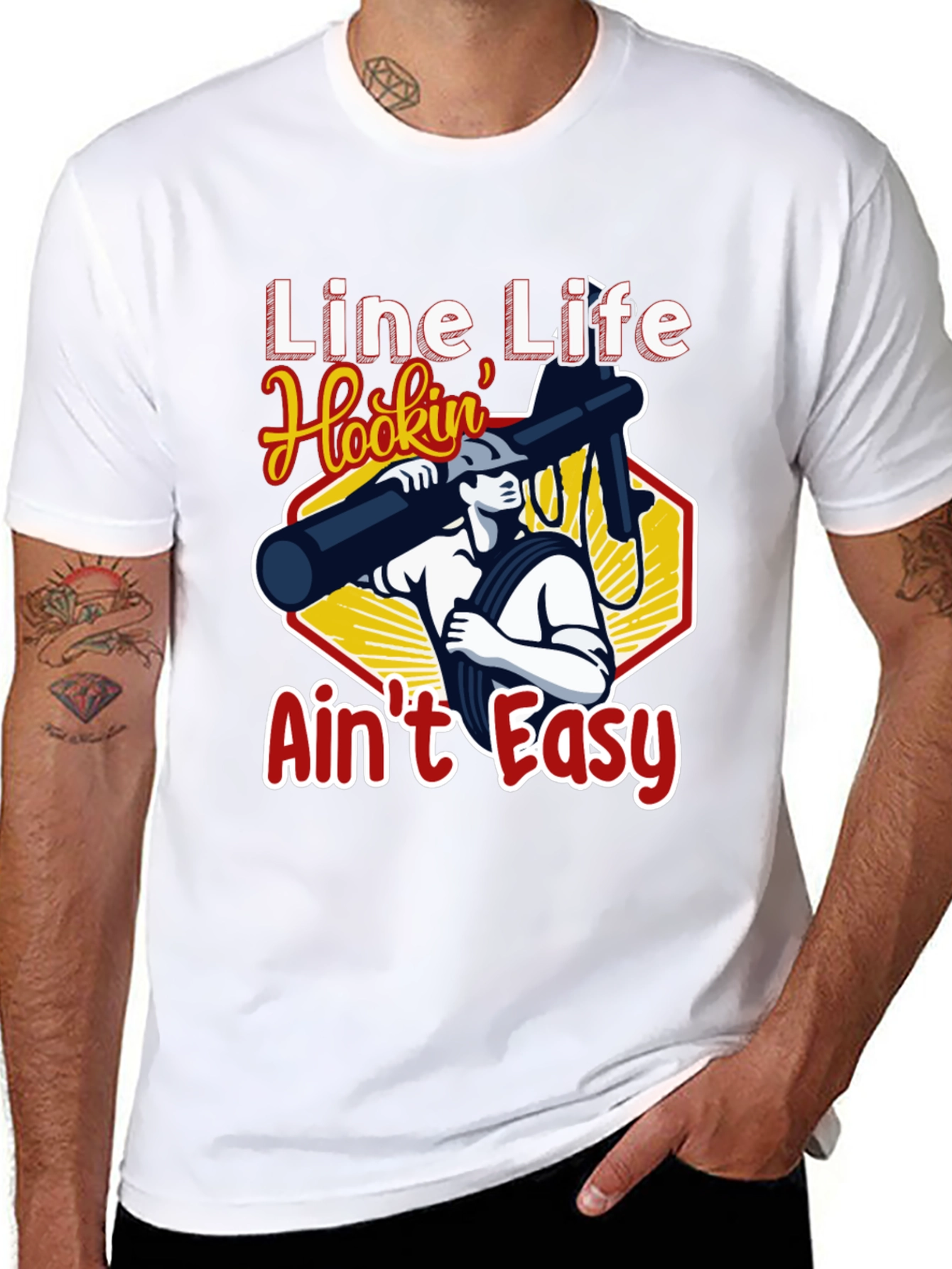 Line Life Hookin Aint Easy Black T-Shirt