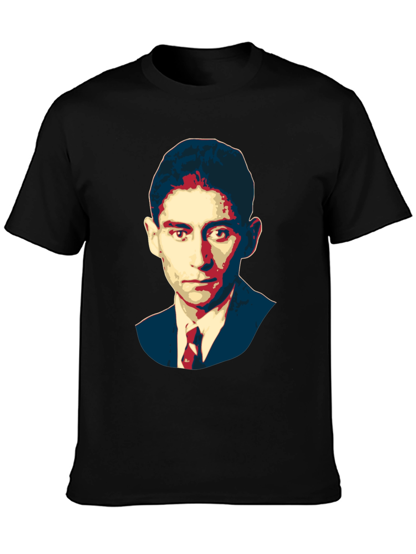 Kafka Portrait Black T-Shirt - Literary Graphic Tee
