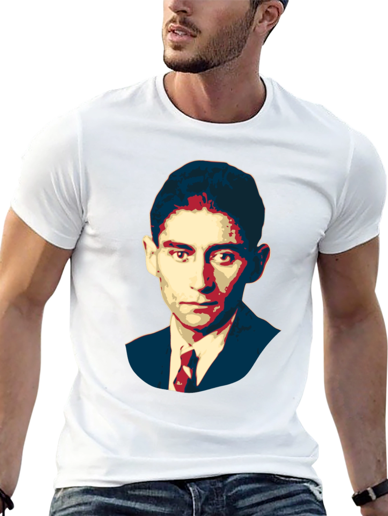 Kafka Portrait Black T-Shirt - Literary Graphic Tee
