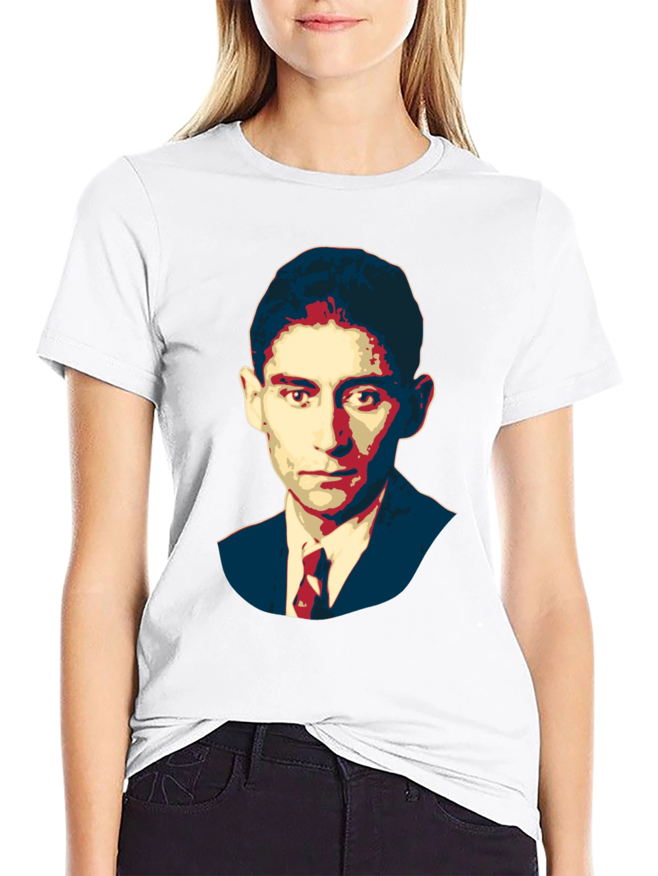 Kafka Portrait Black T-Shirt - Literary Graphic Tee