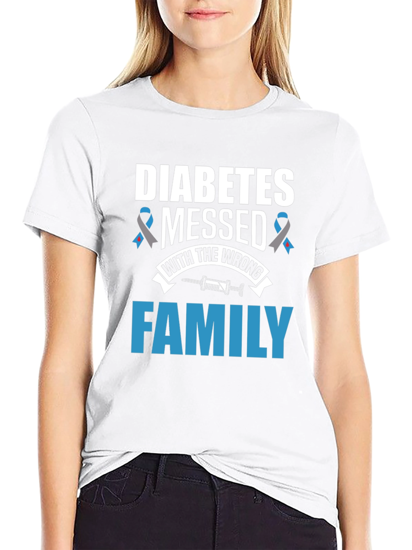 Diabetes Awareness T-Shirt Family Strong
