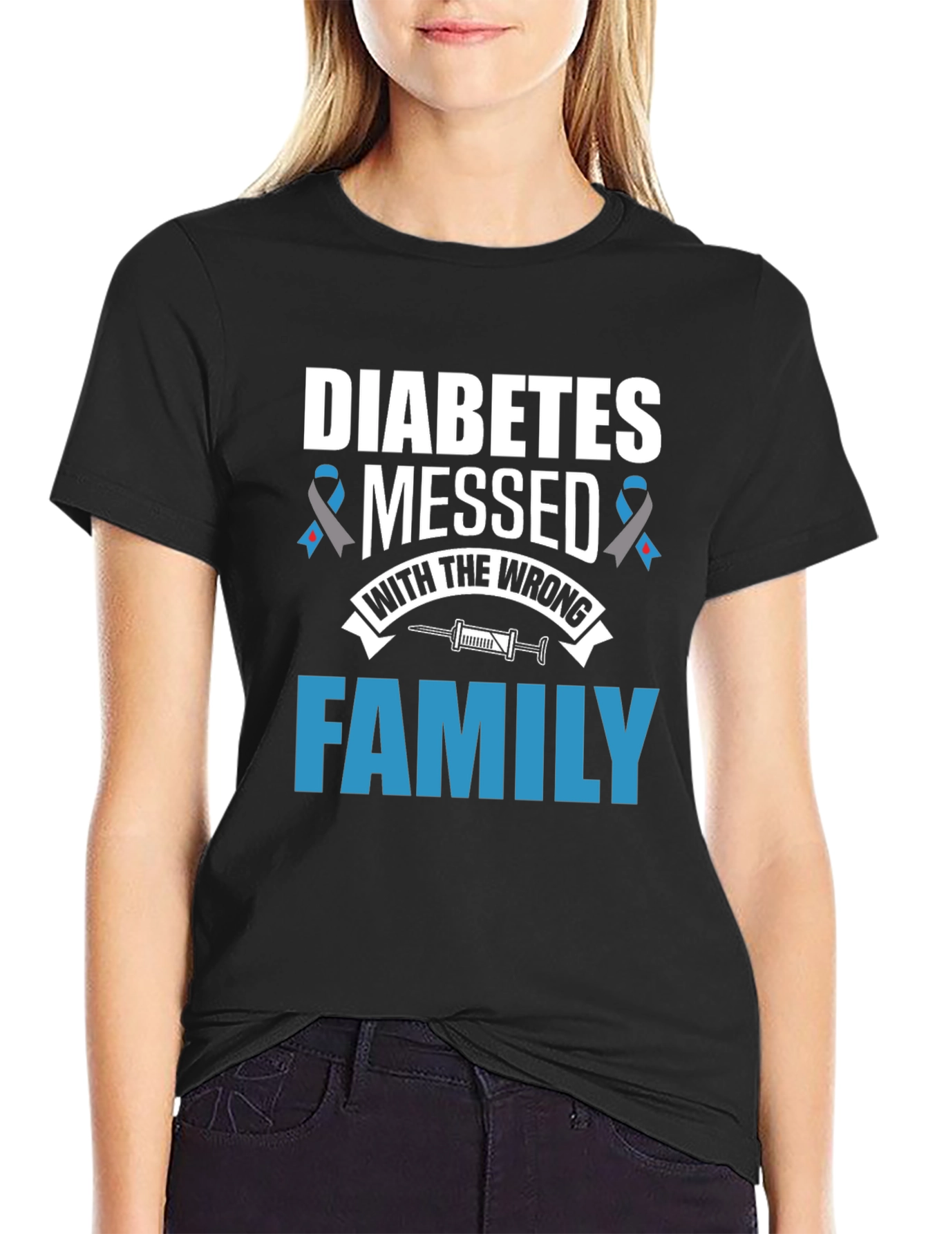 Diabetes Awareness T-Shirt Family Strong