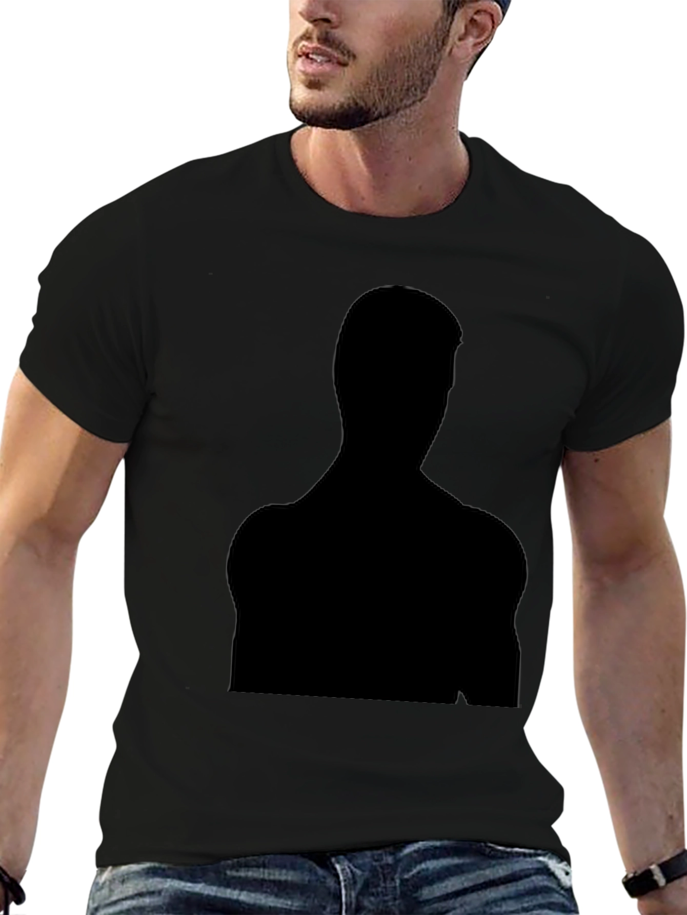 Black Silhouette Graphic Tee - Mens Casual T-Shirt