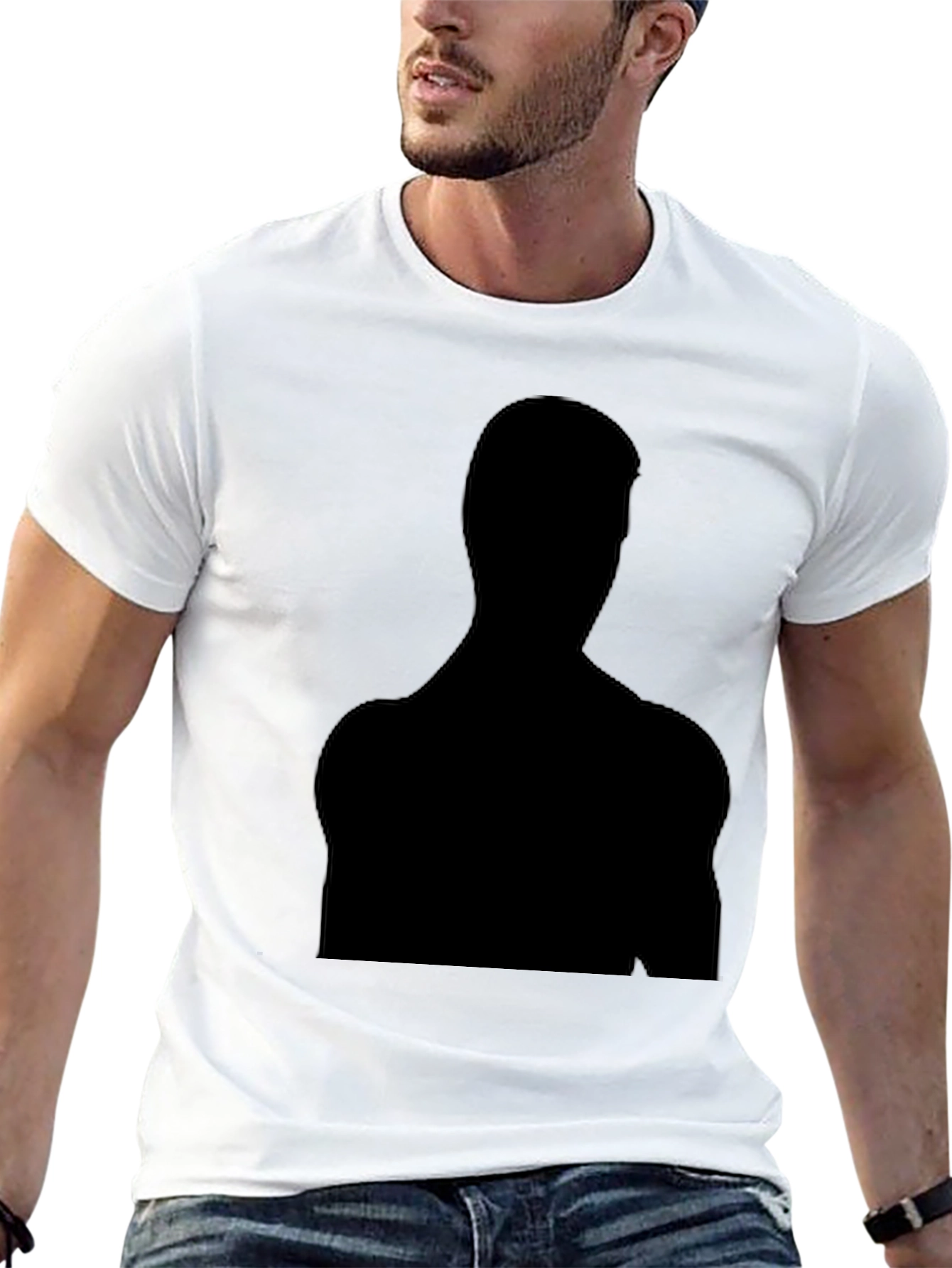 Black Silhouette Graphic Tee - Mens Casual T-Shirt
