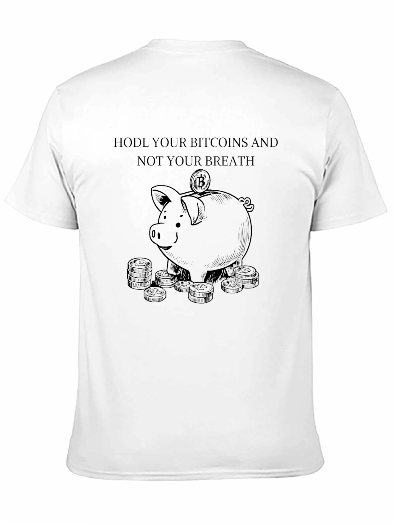 HODL Bitcoin T-Shirt - Piggy Bank Crypto Tee
