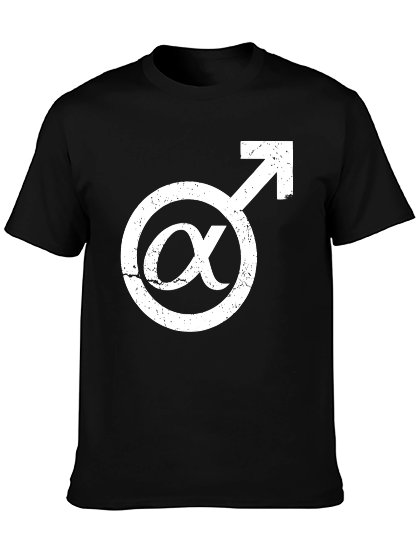 Alpha Male Symbol Graphic Tee - Black Cotton Shirt