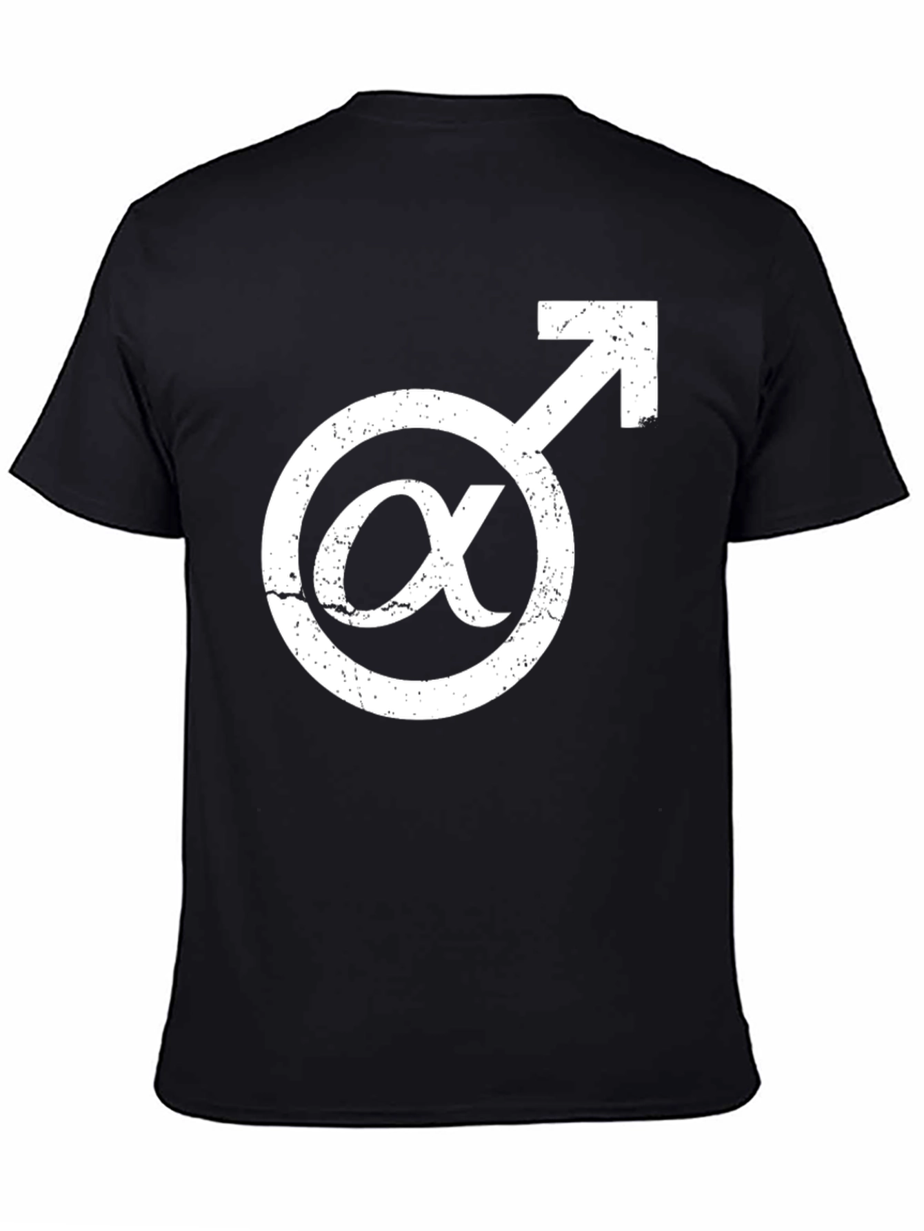 Alpha Male Symbol Graphic Tee - Black Cotton Shirt
