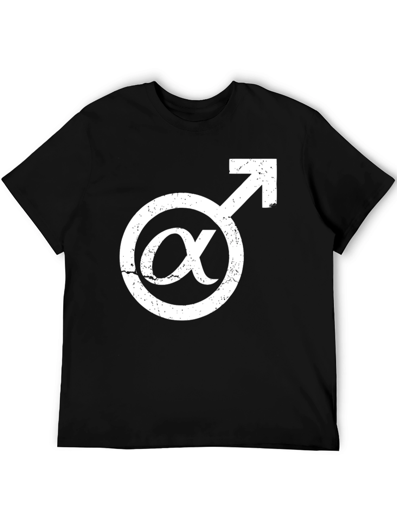 Alpha Male Symbol Graphic Tee - Black Cotton Shirt