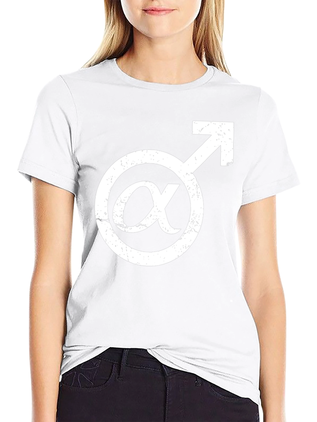 Alpha Male Symbol Graphic Tee - Black Cotton Shirt